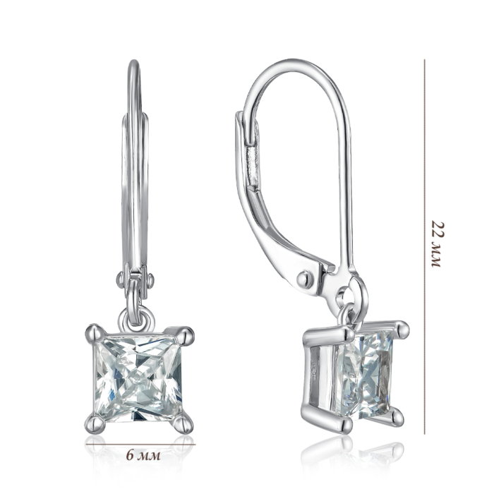 Срібні сережки з фіанітом. Артикул SZDE08422-E/12/1