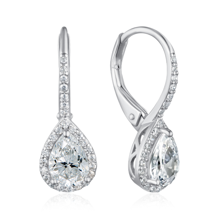 Срібні сережки з фіанітами. Артикул SZDE08433-E/12/1