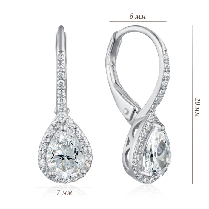 Срібні сережки з фіанітами. Артикул SZDE08433-E/12/1