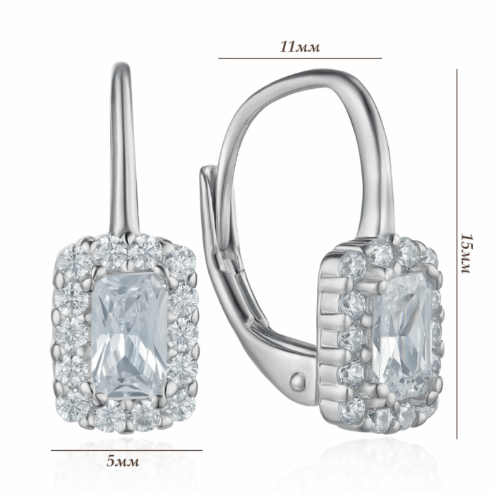 Серебряные серьги с фианитами. Артикул SZDE08446-E/12/1