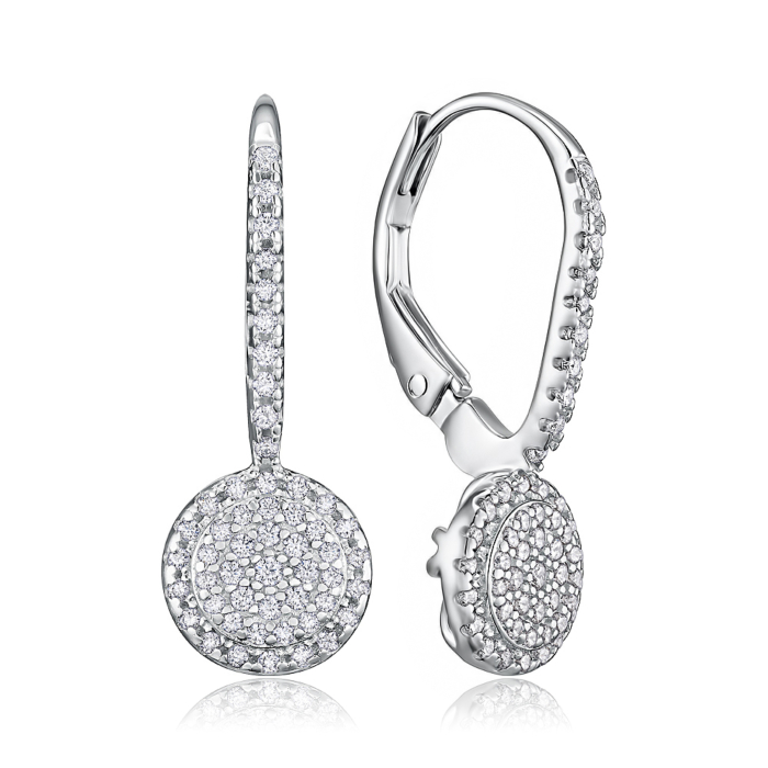 Срібні сережки з фіанітами. Артикул SZDE08450-E/12/1