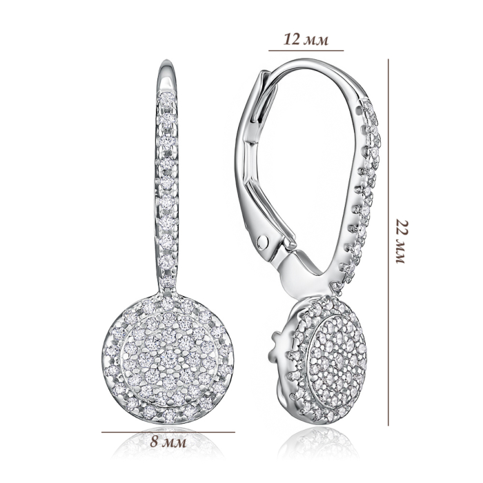 Срібні сережки з фіанітами. Артикул SZDE08450-E/12/1