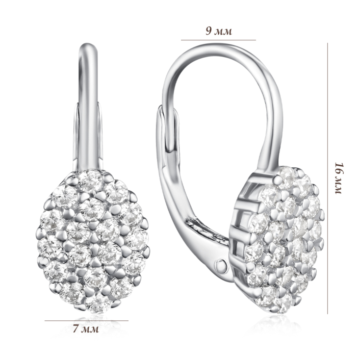Срібні сережки з фіанітами. Артикул SZDE08460-E/12/1