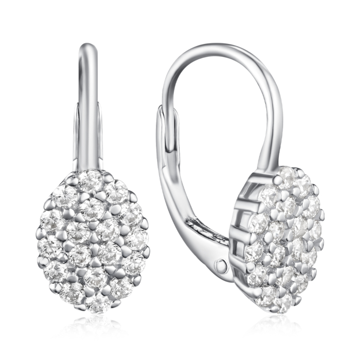 Срібні сережки з фіанітами. Артикул SZDE08460-E/12/1