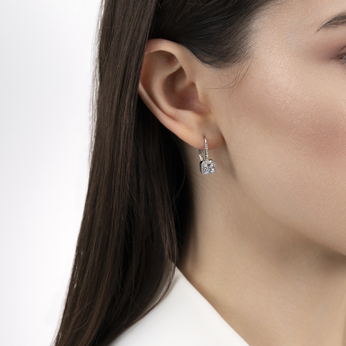 Срібні сережки з фіанітами. Артикул SZDE08464-E/12/1
