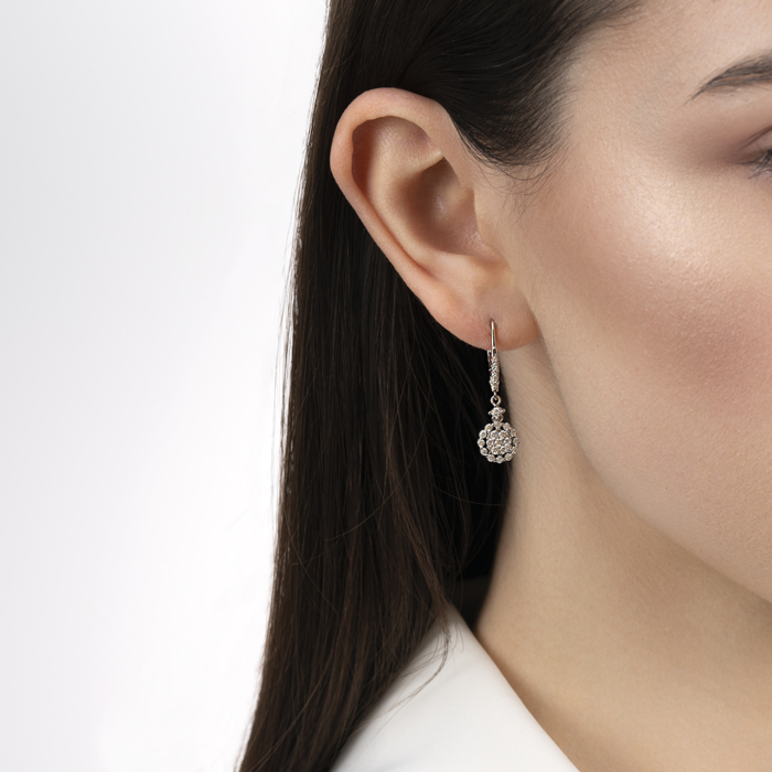 Срібні сережки з фіанітами. Артикул SZDE08467-E/12/1