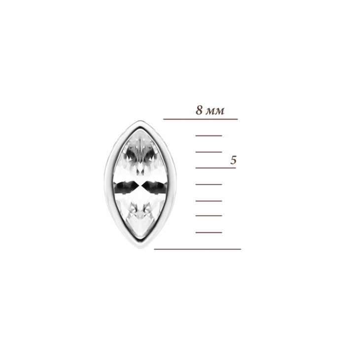 Срібні пусети з фіанітами. Артикул UG5SZDE09074