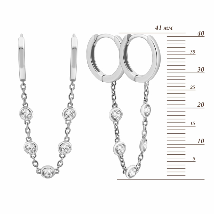 Срібні сережки-конго. Артикул UG5SZDE10220