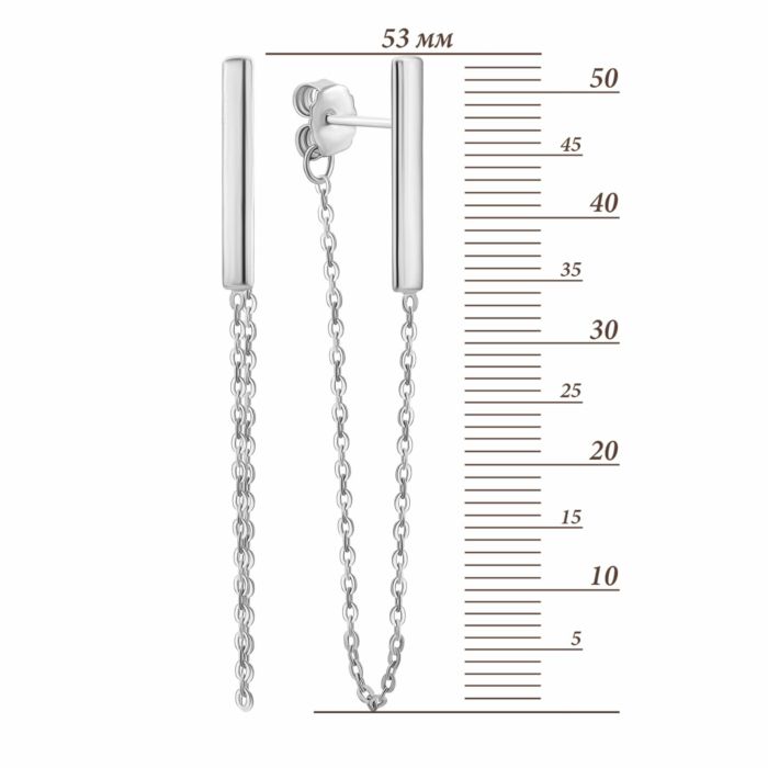 Серебряные серьги-подвески. Артикул UG5SZDE10369