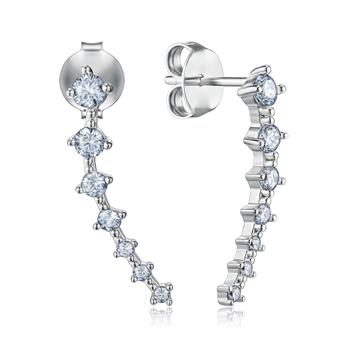 Срібні сережки з фіанітами. Артикул SZDE14399-E/12/1