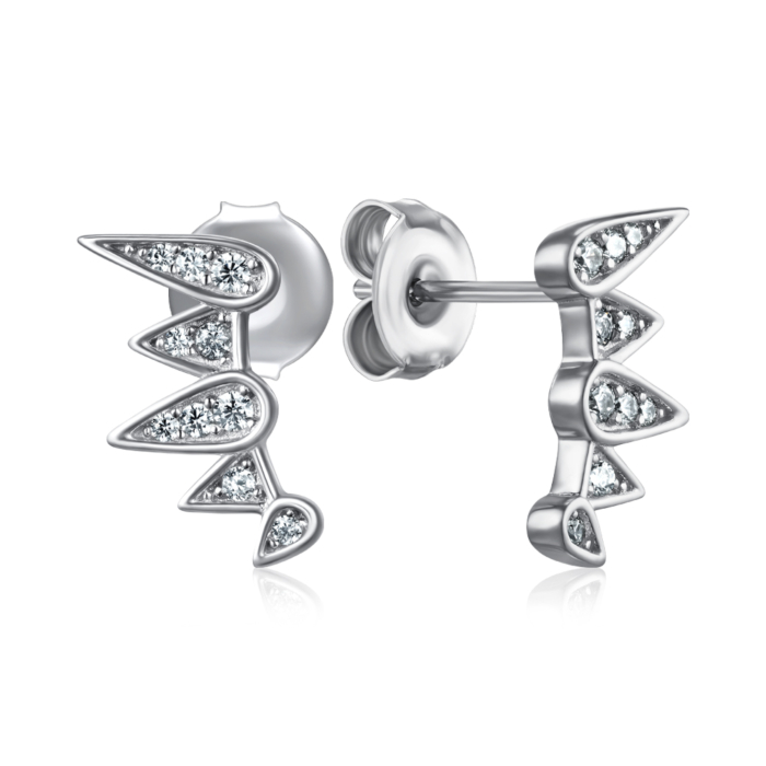 Срібні сережки з фіанітами. Артикул SZDE14423-E/12/1