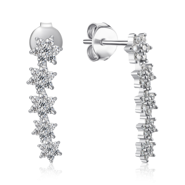 Срібні сережки з фіанітами. Артикул SZDE14476-E/12/1