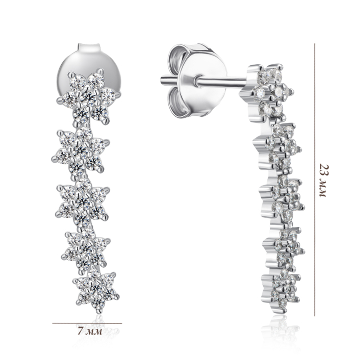 Срібні сережки з фіанітами. Артикул SZDE14476-E/12/1