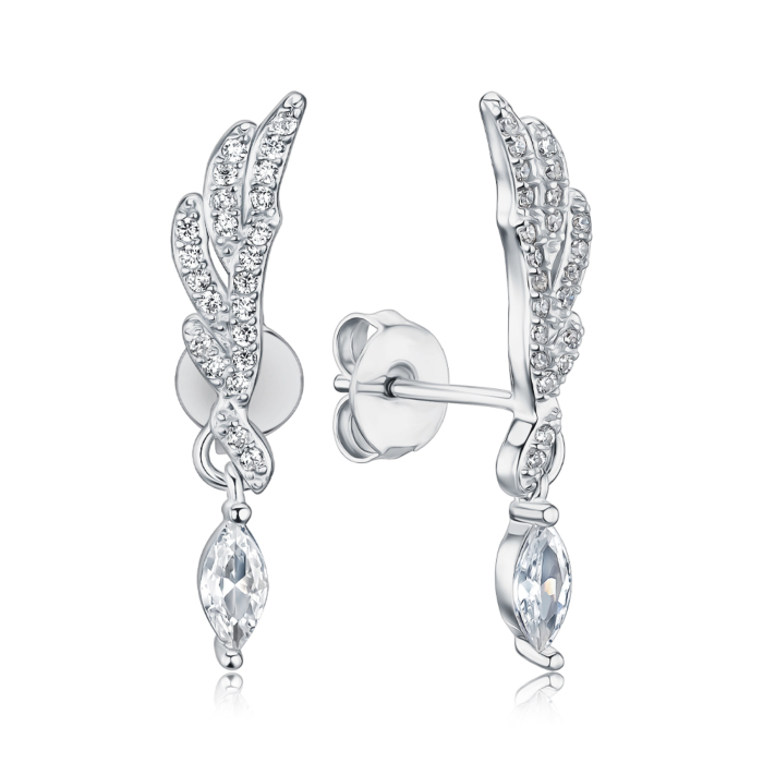 Срібні сережки з фіанітами SZDE14515-E/12/1
