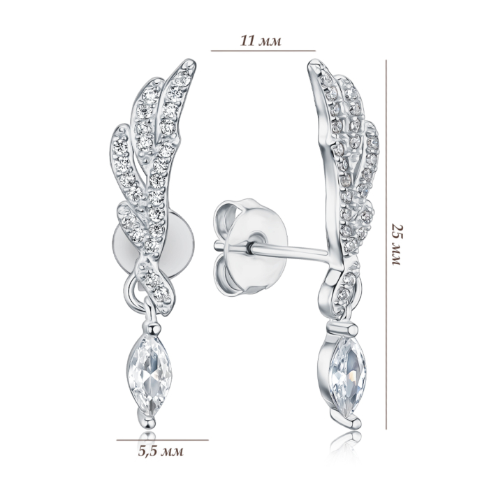 Срібні сережки з фіанітами SZDE14515-E/12/1