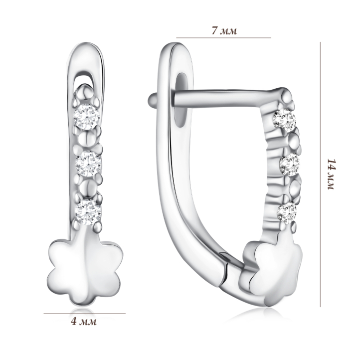 Серебряные серьги с фианитами. Артикул SZDE15062-E/12/1