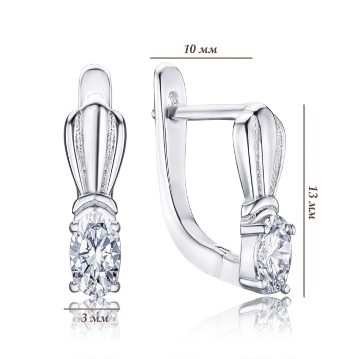 Серебряные серьги с фианитами SZDE15069-E/12/1