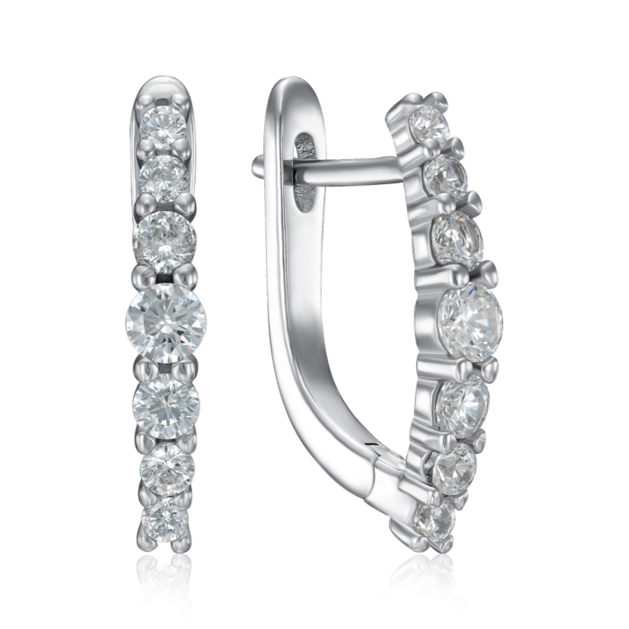 Серебряные серьги с фианитами. Артикул SZDE15070-E/12/1