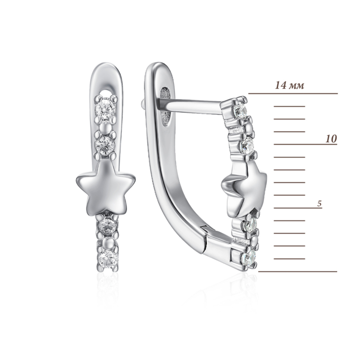 Серебряные серьги с фианитами. Артикул SZDE15073-E/12/1