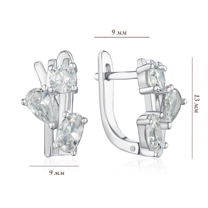 Срібні сережки. Артикул SZDE15078-E/12/1