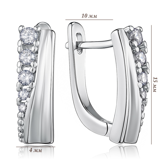 Срібні сережки з фіанітами. Артикул SZDE15083-E/12/1