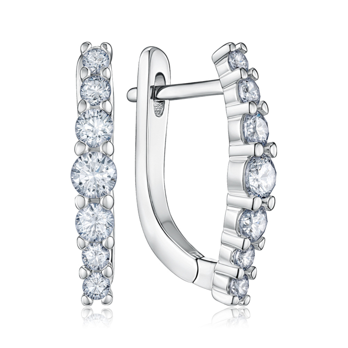 Серебряные серьги с фианитами. Артикул SZDE15086-E/12/1