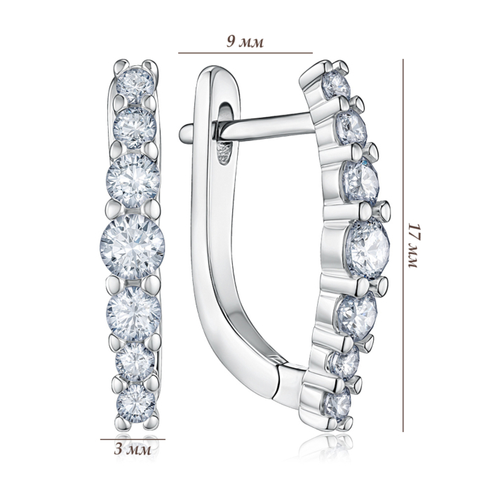 Серебряные серьги с фианитами. Артикул SZDE15086-E/12/1