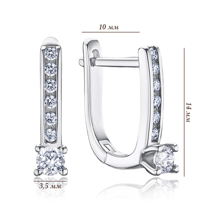 Серебряные серьги с фианитами SZDE15090-E/12/1