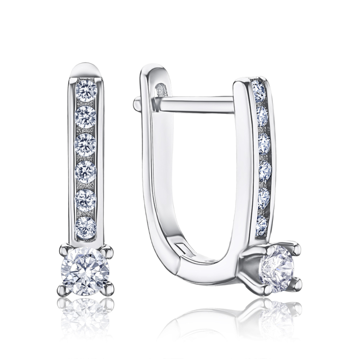 Серебряные серьги с фианитами SZDE15090-E/12/1
