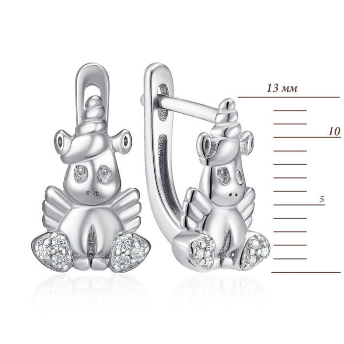 Срібні сережки з фіанітами. Артикул SZDE15091-E/12/1