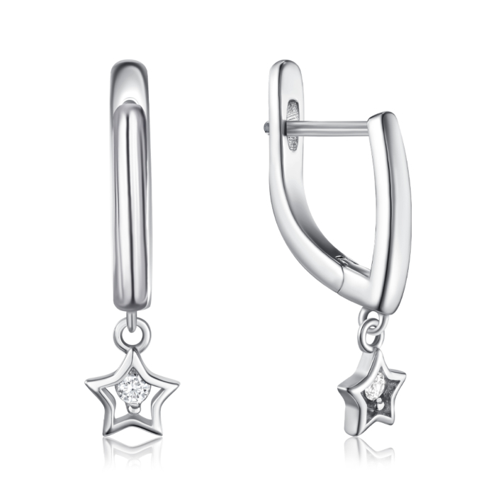 Срібні сережки з фіанітом. Артикул SZDE15096-E/12/1