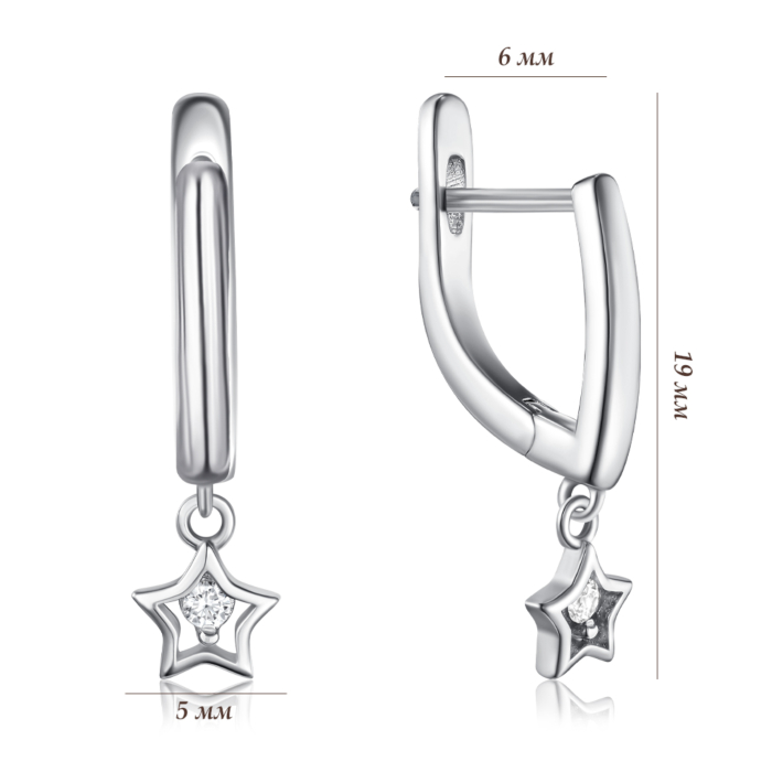 Срібні сережки з фіанітом. Артикул SZDE15096-E/12/1