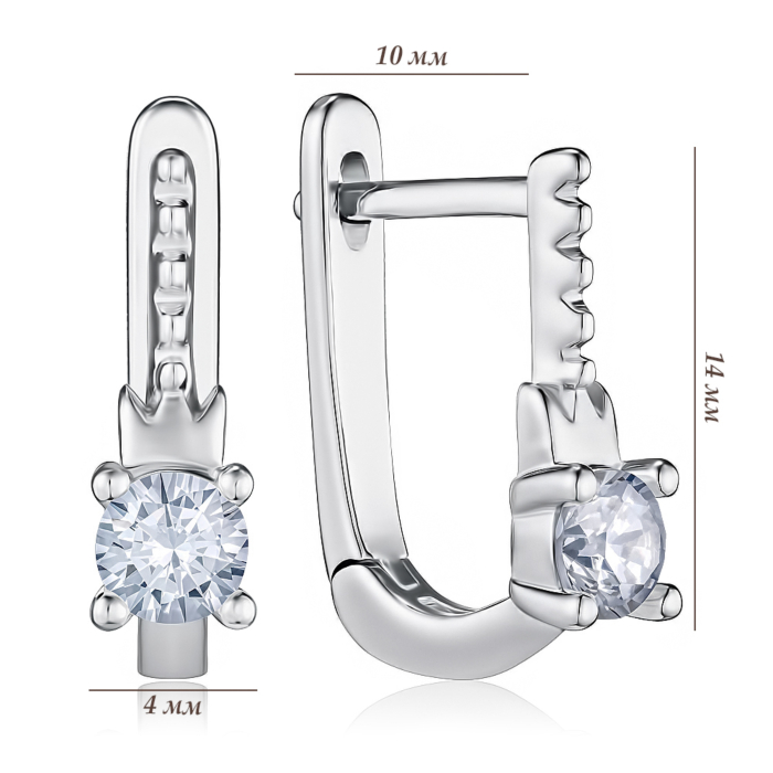 Срібні сережки з фіанітами. Артикул SZDE15097-E/12/1