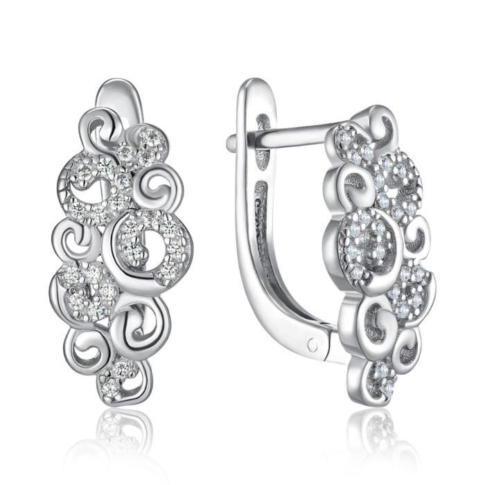 Серебряные серьги с фианитами. Артикул SZDE15102-E/12/1