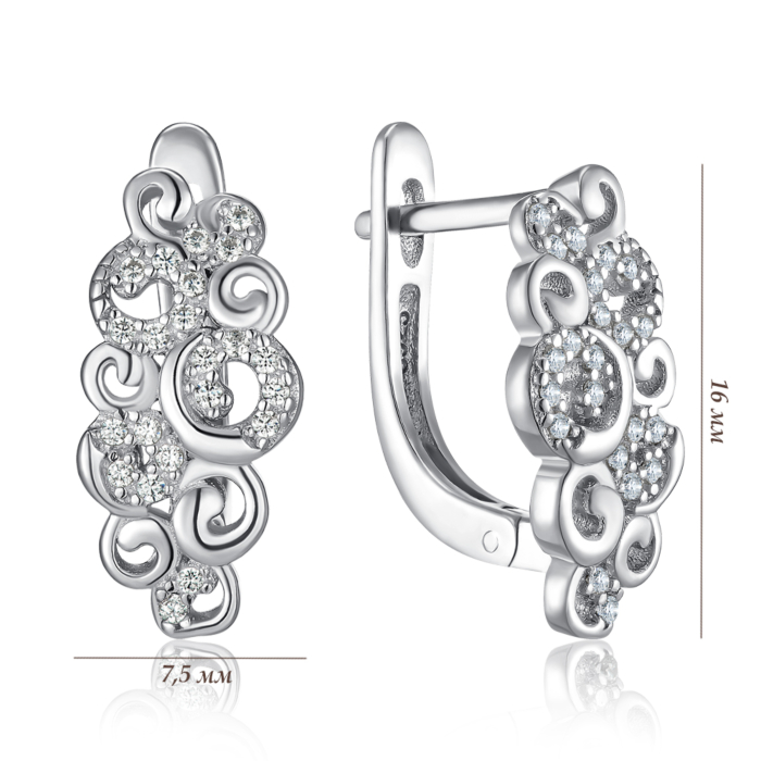 Серебряные серьги с фианитами. Артикул SZDE15102-E/12/1