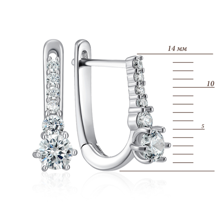 Срібні сережки з фіанітами. Артикул SZDE15114-E/12/1