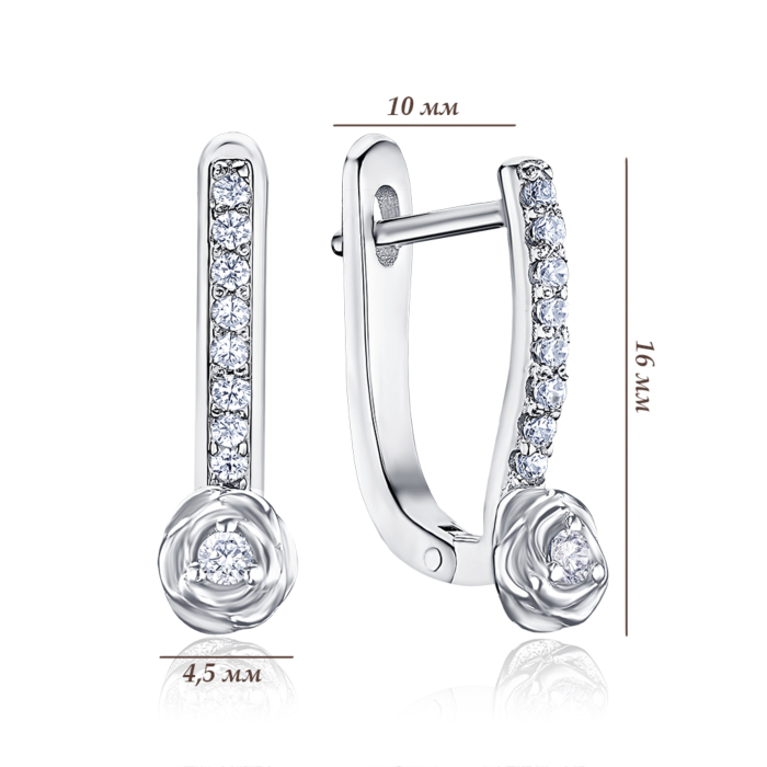 Срібні сережки з фіанітами SZDE15121-E/12/1