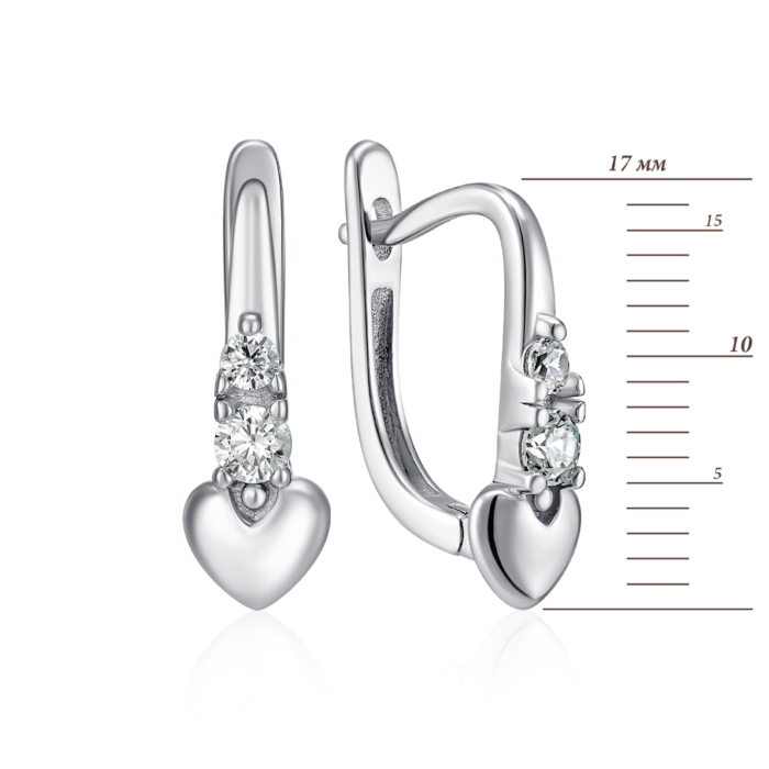 Срібні сережки з фіанітами. Артикул SZDE15123-E/12/1