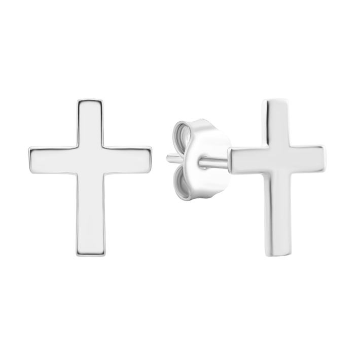 Серебряные пуссеты Крестики. Артикул UG5SZDE19334