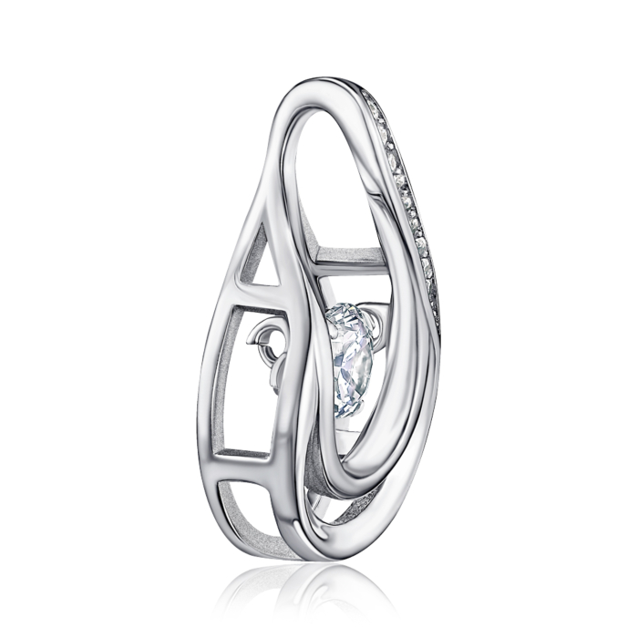 Срібна підвіска з фіанітами. Артикул SZDN08714-P/12/1