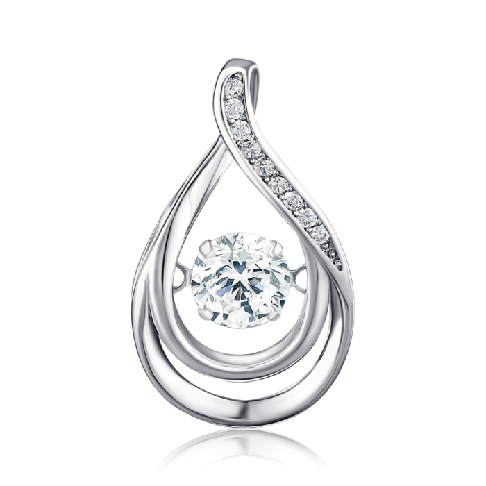 Срібна підвіска з фіанітами. Артикул SZDN08714-P/12/1