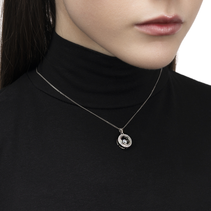 Срібна підвіска з фіанітами. Артикул SZDN08716-P/12/1