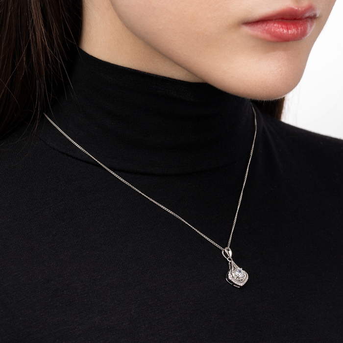 Срібна підвіска з фіанітами. Артикул SZDN08728-P/12/1