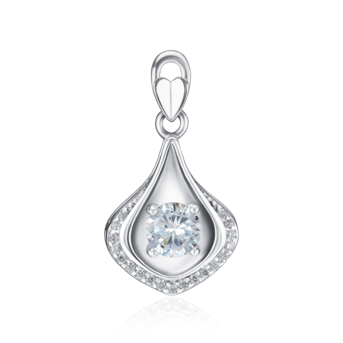 Срібна підвіска з фіанітами. Артикул SZDN08728-P/12/1