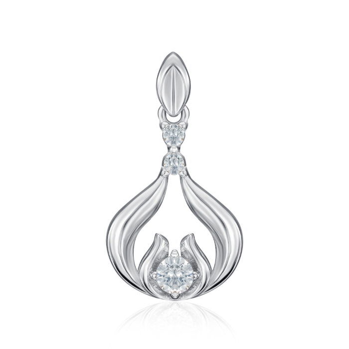 Срібна підвіска з фіанітами. Артикул SZDN08730-P/12/1