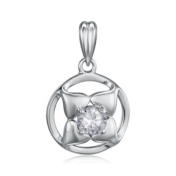 Срібна підвіска з фіанітом. Артикул SZDN08737-P/12/1