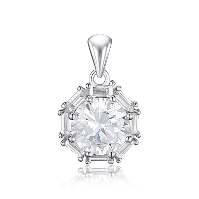 Срібна підвіска з фіанітами. Артикул SZDN08751-P/12/1