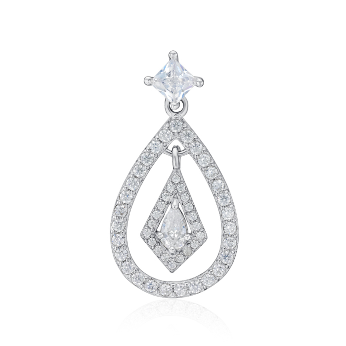 Срібна підвіска з фіанітами. Артикул SZDN08763-P/12/1