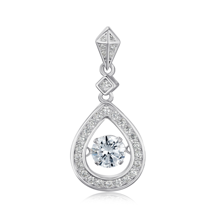 Срібна підвіска з фіанітами SZDN08765-P/12/1