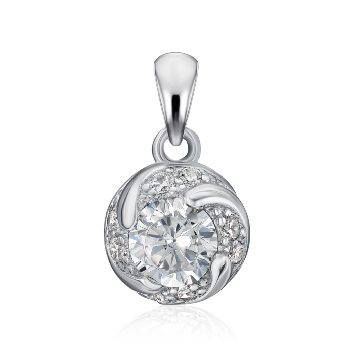 Срібна підвіска з фіанітами. Артикул SZDN08789-P/12/1